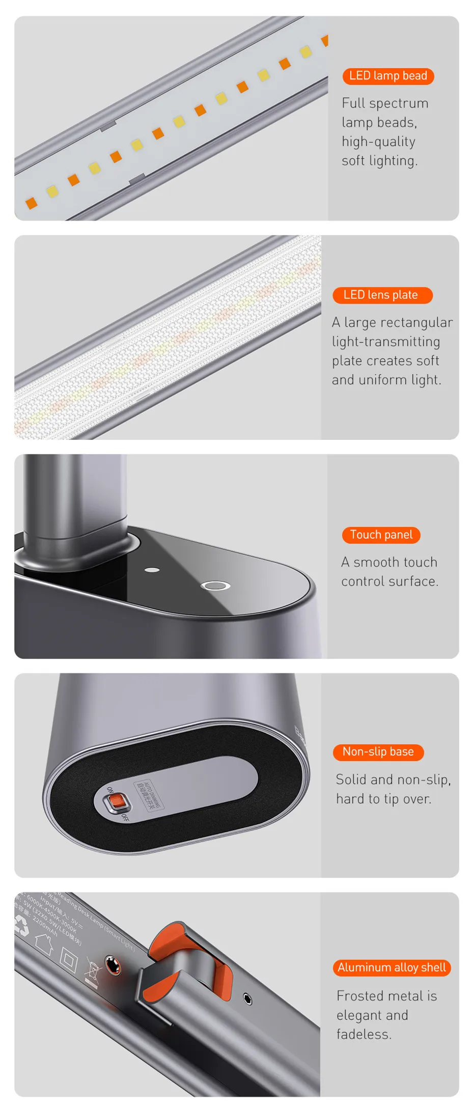 Baseus LED Desk Lamp Eye Protection Study Dimmable Office Light Foldable Table Lamp Smart Adaptive Brightness Bedside Read Lamp - Image 21