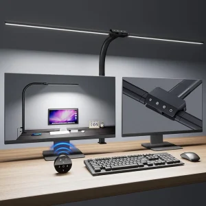 Double Single Head Dimmable LED Clip Desk Lamp for Computer Table Office Reading Architectural Desk Lighting Monitor Light