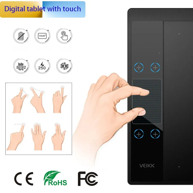 VEIKK A30 10 x6 inch Professional Graphics Drawing Tablet Type-C interface with 8192 Level Battery-Free for Digital Drawing Pad - Image 5