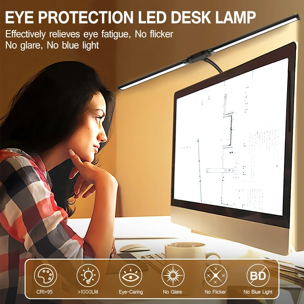 Double Single Head Led Clip Desk Lamp Dimmable Computer Table Lamps Monitor Light Architect Table Lamp for Office Reading Lights - Image 2