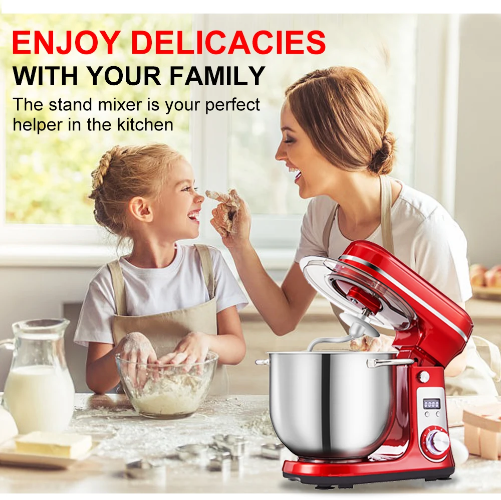 BioloMix Kitchen Food Stand Mixer, Blender, Quiet Motor, Cream Egg Whisk, Whip Dough Kneader, 6-Speed, 1200 W, 6 L, DC - Image 12