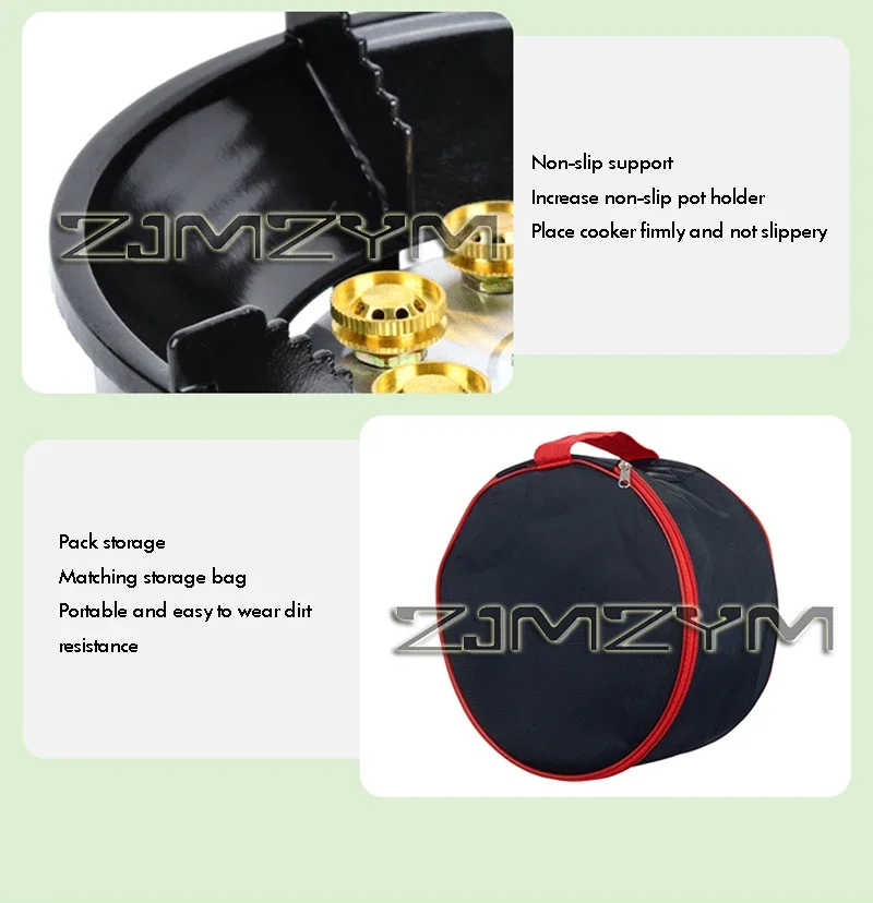 9Core Anti-Wind Gas Stove 21000W High-Power Tourist Camping Burner Adjustable Firepower Stove Electronic Ignition Cassette Stove - Image 21