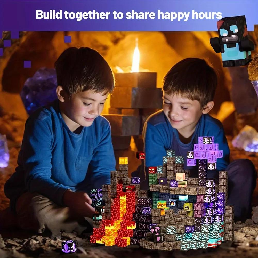 54pieces Kids Magnetic Building Plastic Stacking Coloring Creative Shape Educational Construction Stands Toy Blocks - Image 6