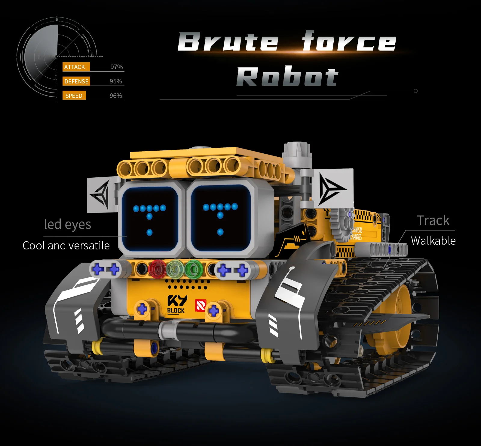 Digital display 5-in-1 transformable robot model assembly, remote control robot building blocks toy, children's toy gift - Image 17