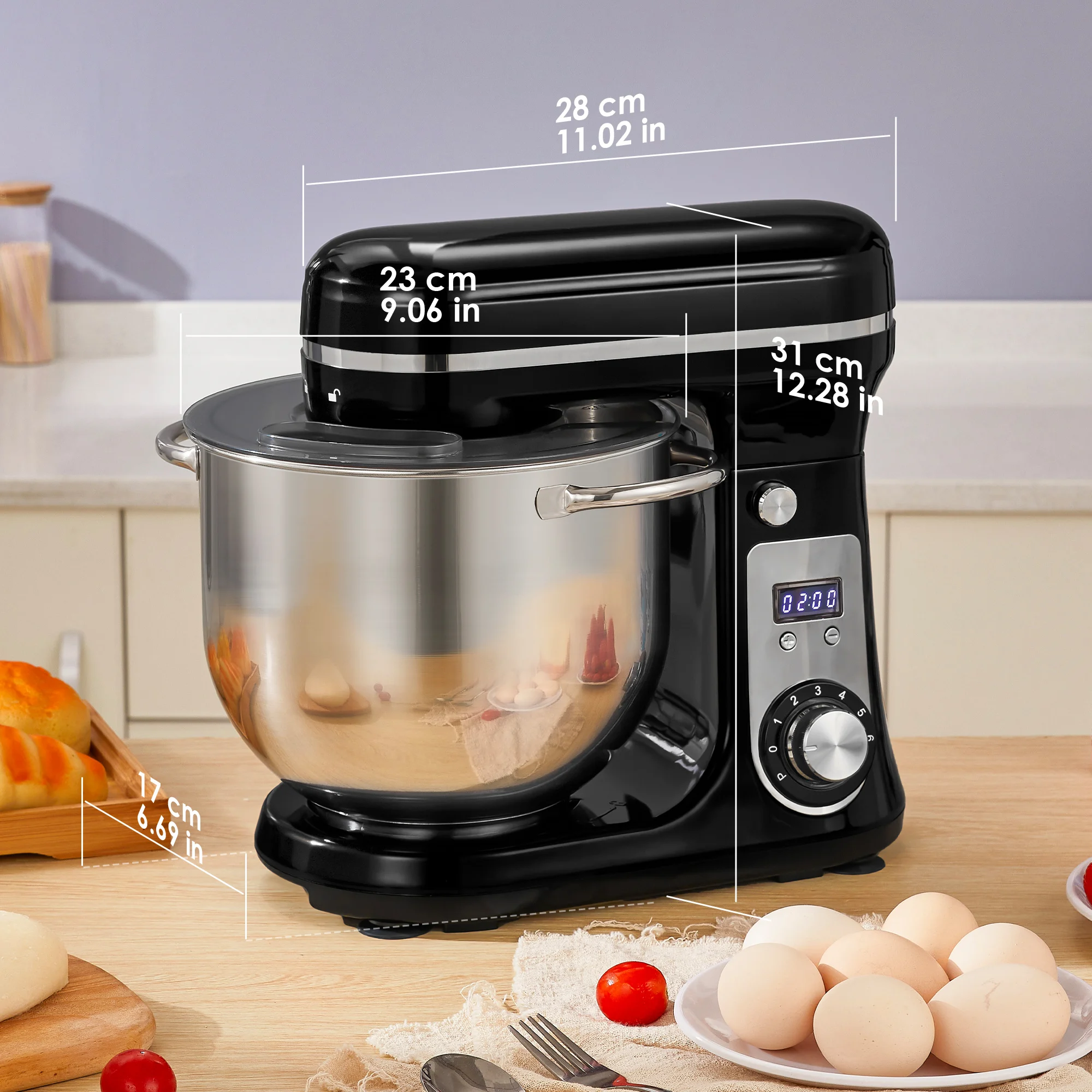 BioloMix Kitchen Food Stand Mixer, Blender, Quiet Motor, Cream Egg Whisk, Whip Dough Kneader, 6-Speed, 1200 W, 6 L, DC - Image 25
