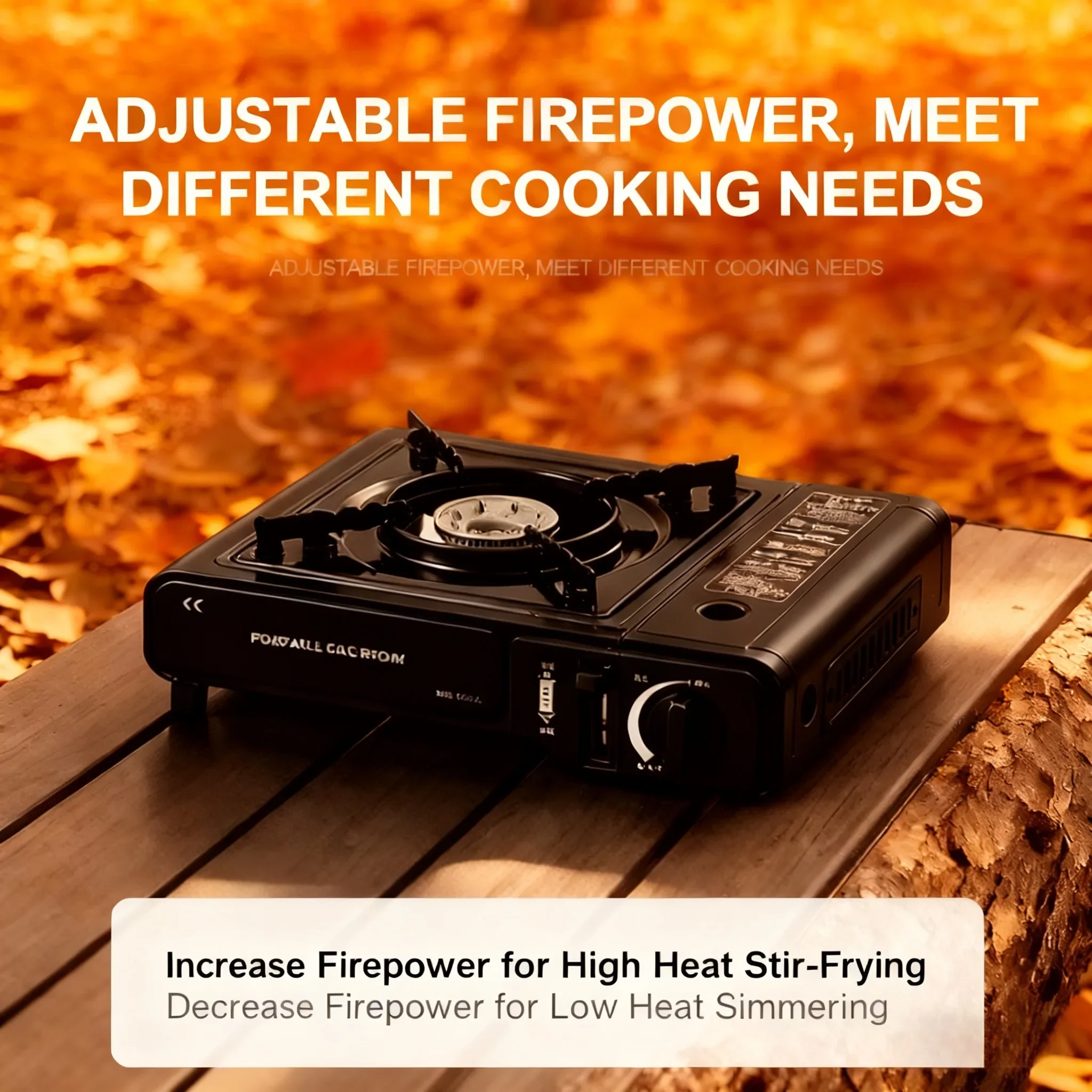Portable Outdoor Gas Stove, Suitable for Camping, Barbecuing, Hiking, Backyard Cooking, and Home Use Windproof Ring Not Included - Image 5