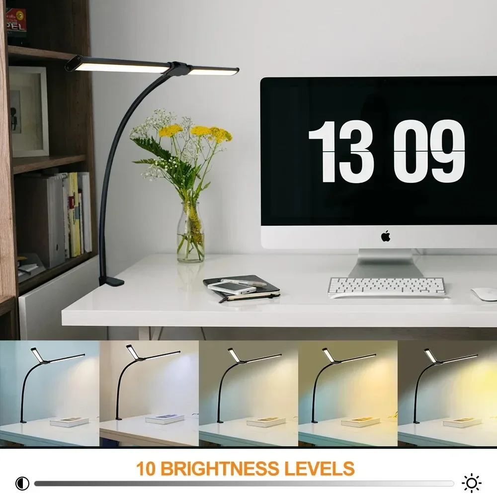 Double Single Head Led Clip Desk Lamp Dimmable Computer Table Lamps Monitor Light Architect Table Lamp for Office Reading Lights - Image 16