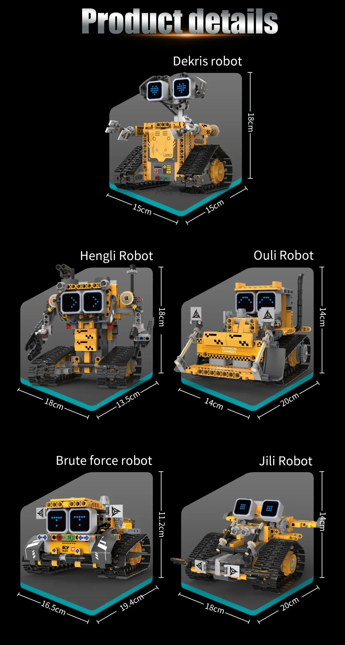Digital display 5-in-1 transformable robot model assembly, remote control robot building blocks toy, children's toy gift - Image 25