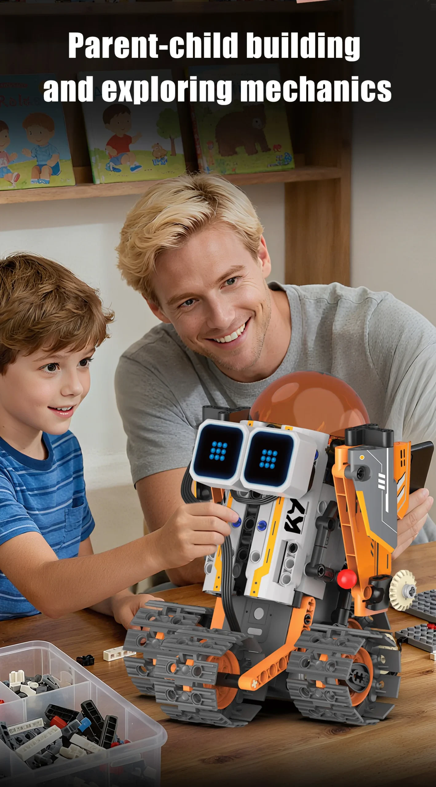 Digital display 5-in-1 transformable robot model assembly, remote control robot building blocks toy, children's toy gift - Image 38
