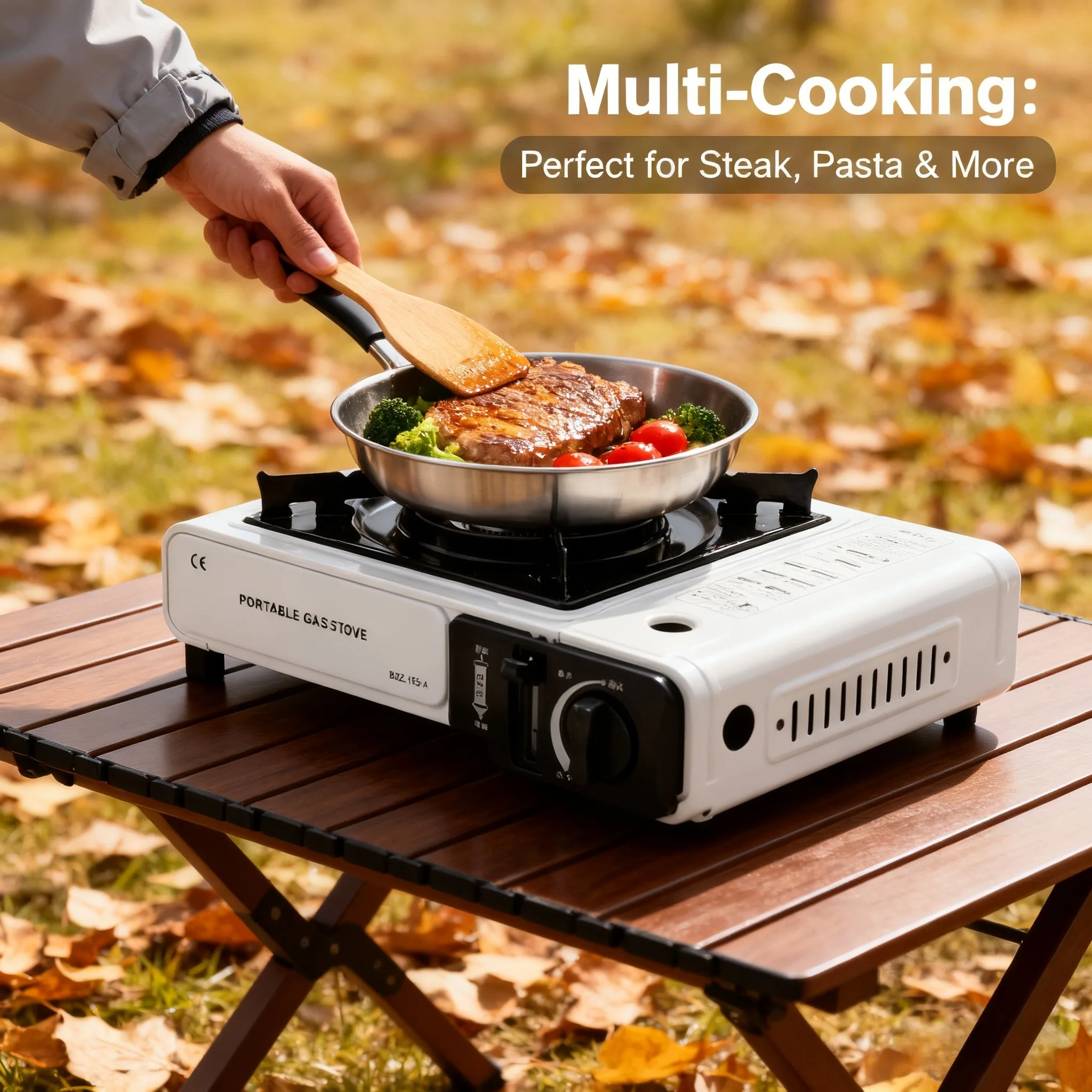 Portable Outdoor Gas Stove, Suitable for Camping, Barbecuing, Hiking, Backyard Cooking, and Home Use Windproof Ring Not Included - Image 12