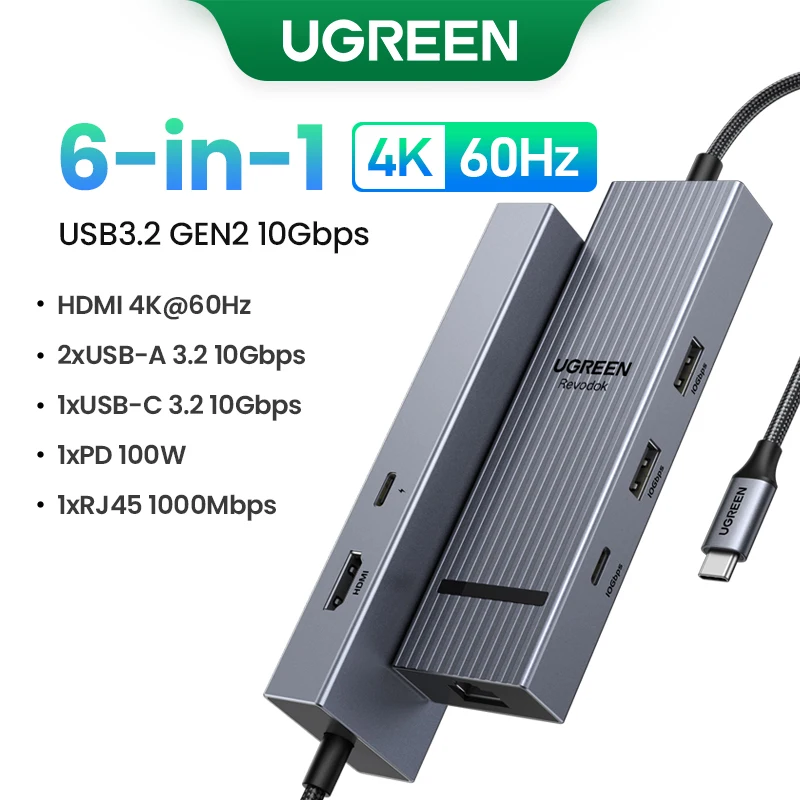 UGREEN 12-in-1 USB HUB Type-C to 2HDMI 4K120Hz DP USB3.2 10Gbps SD/TF RJ45 PD100W for MacBook Dell HP Laptop Accessories Docking - Image 10