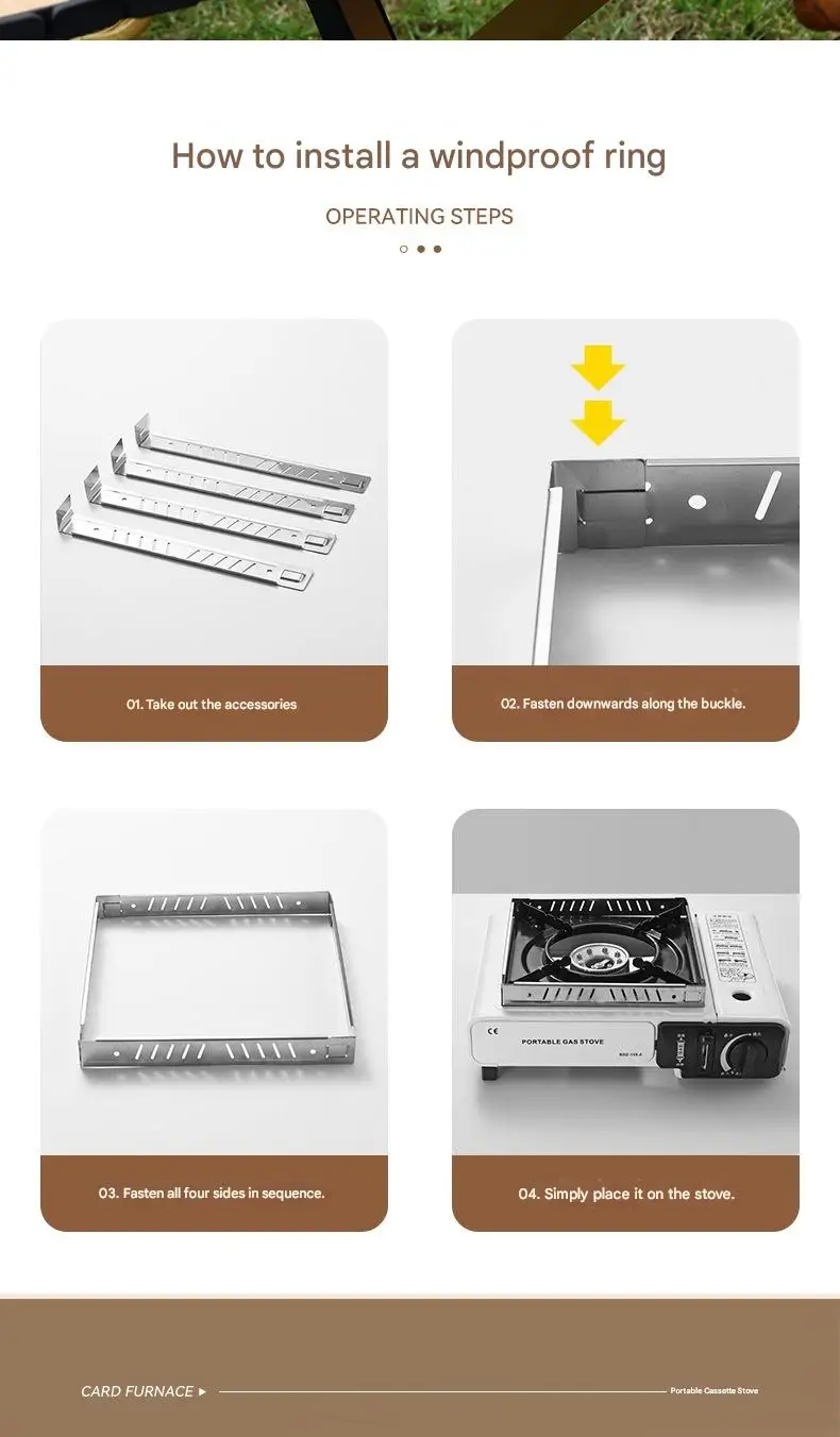 Portable Outdoor Gas Stove, Suitable for Camping, Barbecuing, Hiking, Backyard Cooking, and Home Use Windproof Ring Not Included - Image 17
