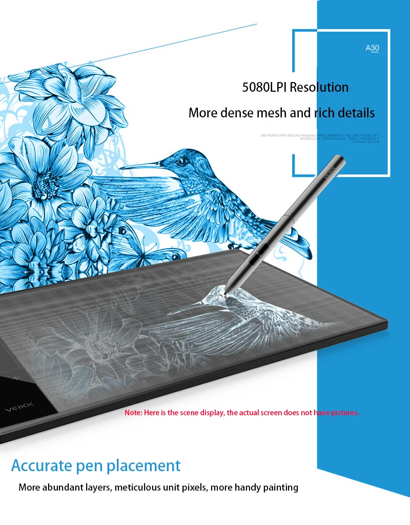 VEIKK A30 10 x6 inch Professional Graphics Drawing Tablet Type-C interface with 8192 Level Battery-Free for Digital Drawing Pad - Image 16