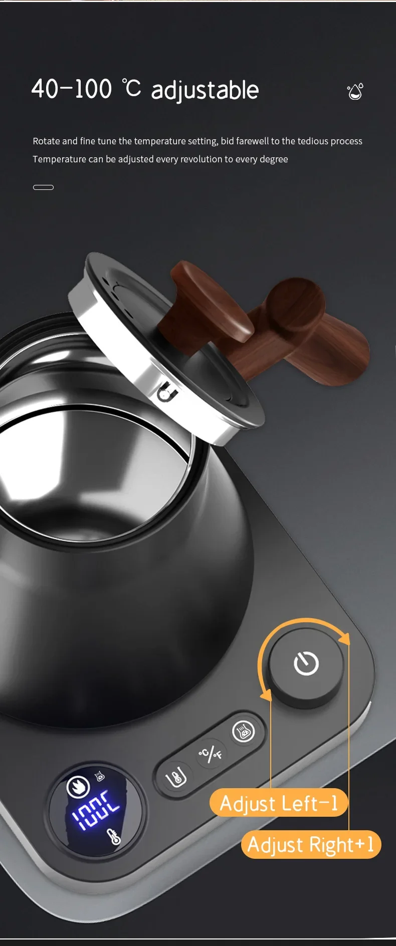 Electric Gooseneck Kettle 900ML Hand Brew Coffee Pot Smart Teapot Temperature Control Pot Rapid Heating Kettle 110v/220v - Image 12