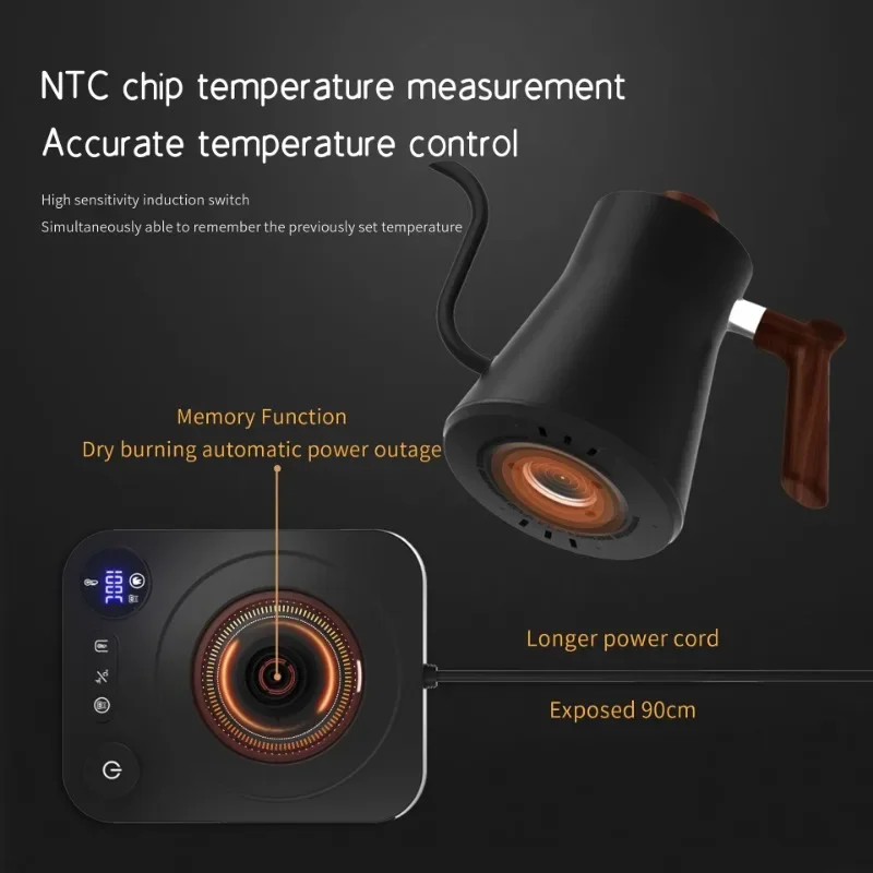 Electric Gooseneck Kettle 900ML Hand Brew Coffee Pot Smart Teapot Temperature Control Pot Rapid Heating Kettle 110v/220v - Image 3
