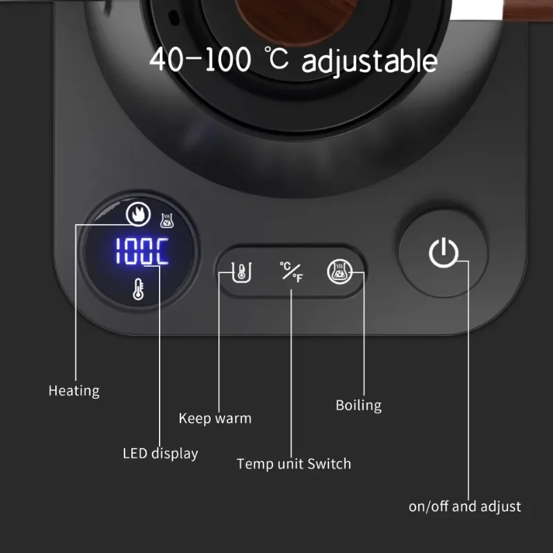 Electric Gooseneck Kettle 900ML Hand Brew Coffee Pot Smart Teapot Temperature Control Pot Rapid Heating Kettle 110v/220v - Image 5