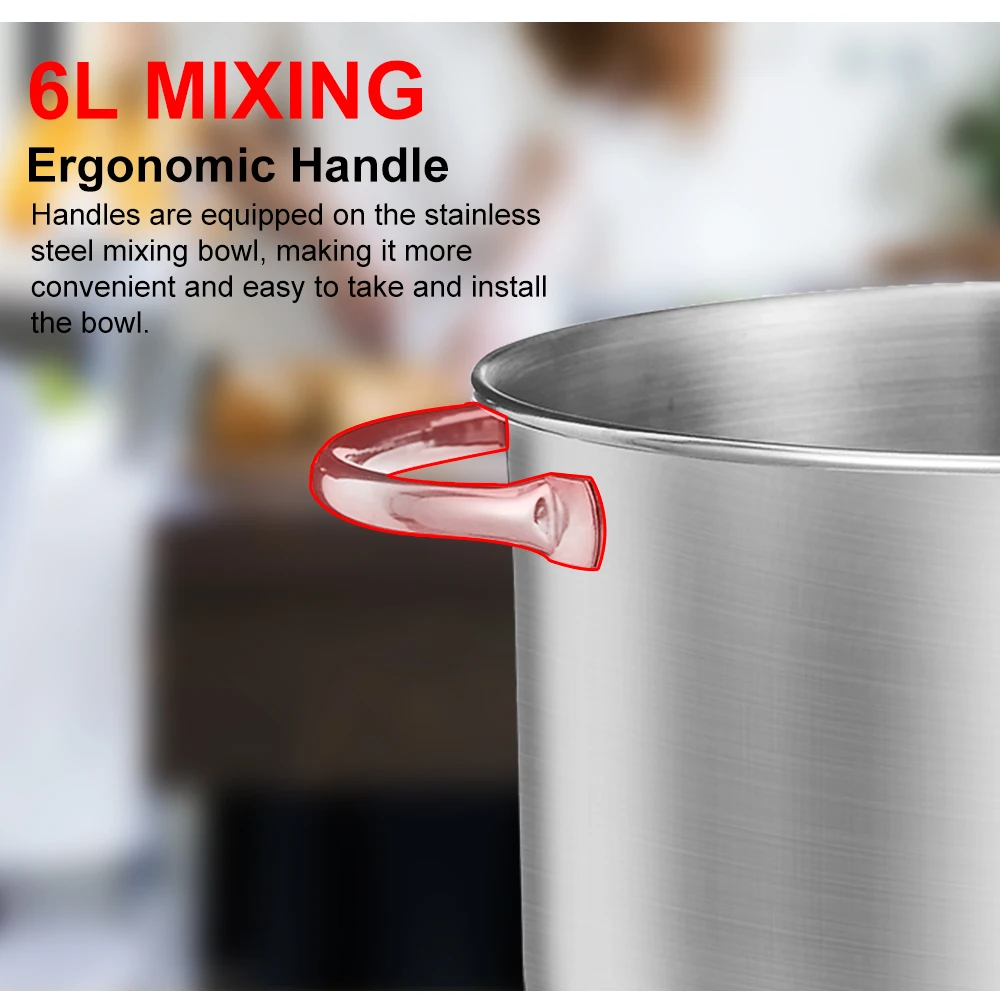 BioloMix Kitchen Food Stand Mixer, Blender, Quiet Motor, Cream Egg Whisk, Whip Dough Kneader, 6-Speed, 1200 W, 6 L, DC - Image 24