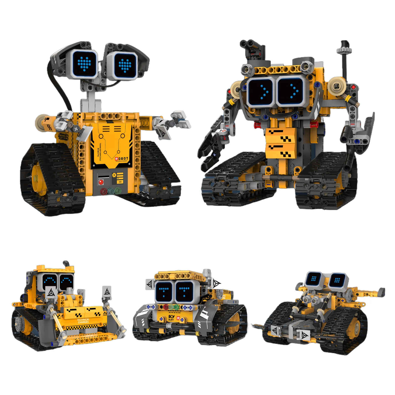 Digital display 5-in-1 transformable robot model assembly, remote control robot building blocks toy, children's toy gift - Image 7