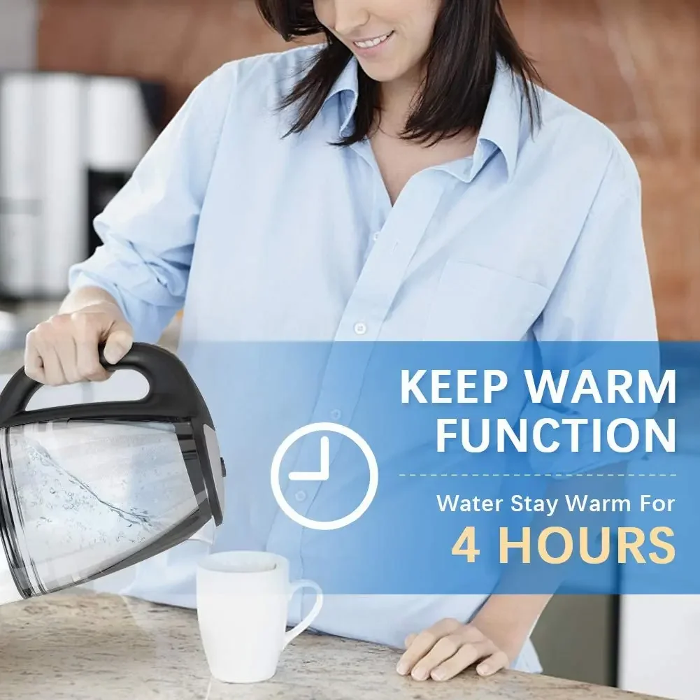 DEVISIB Electric Glass Kettle, 2200W Fast Boiling, Temperature Control, 4-Hour Keep Warm, 2.0L Tea Kettle & Hot Water Boiler - Image 2