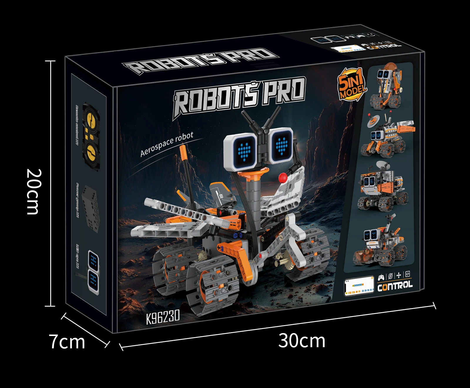 Digital display 5-in-1 transformable robot model assembly, remote control robot building blocks toy, children's toy gift - Image 43