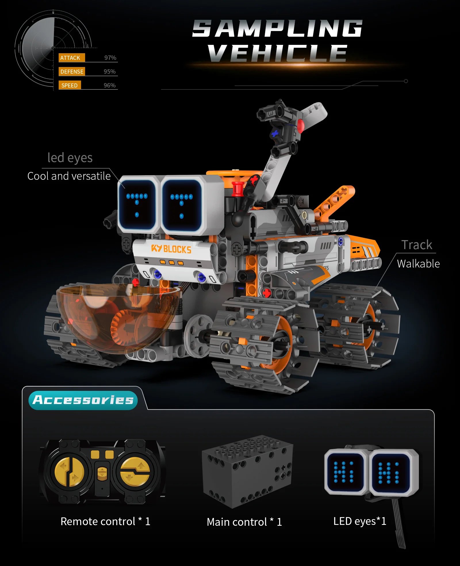 Digital display 5-in-1 transformable robot model assembly, remote control robot building blocks toy, children's toy gift - Image 35
