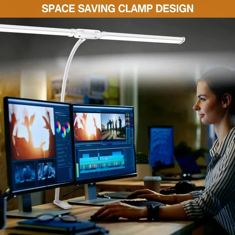 Double Single Head Led Clip Desk Lamp Dimmable Computer Table Lamps Monitor Light Architect Table Lamp for Office Reading Lights - Image 21