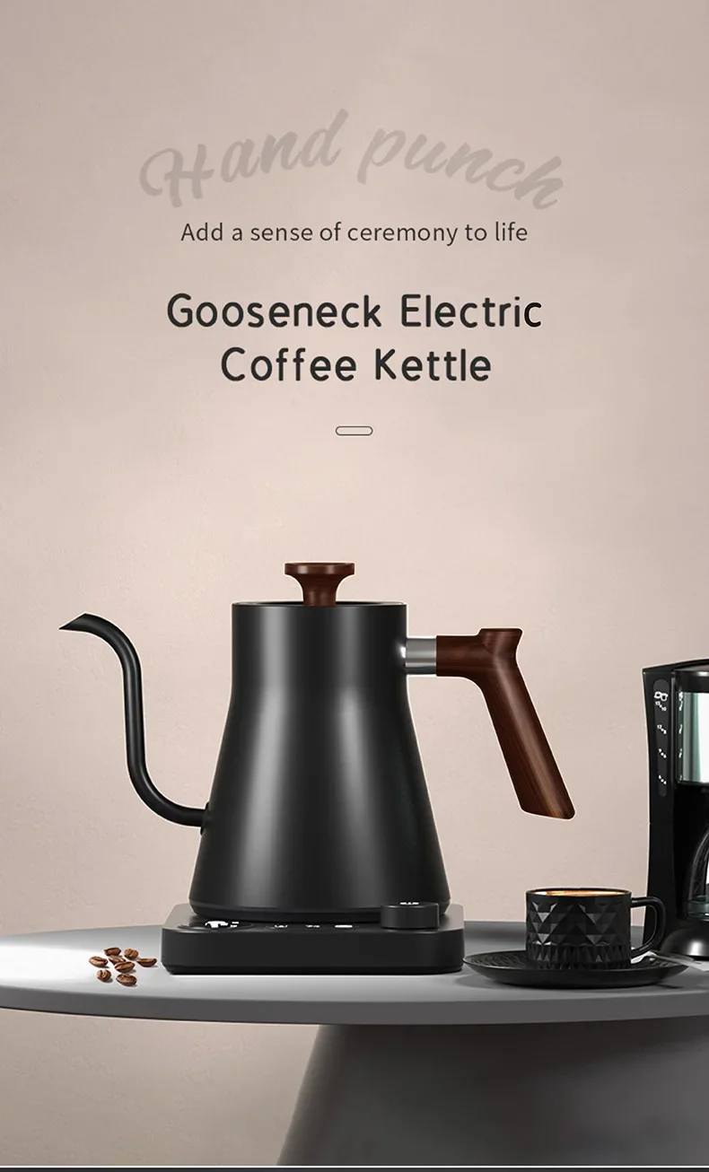 Electric Gooseneck Kettle 900ML Hand Brew Coffee Pot Smart Teapot Temperature Control Pot Rapid Heating Kettle 110v/220v - Image 9