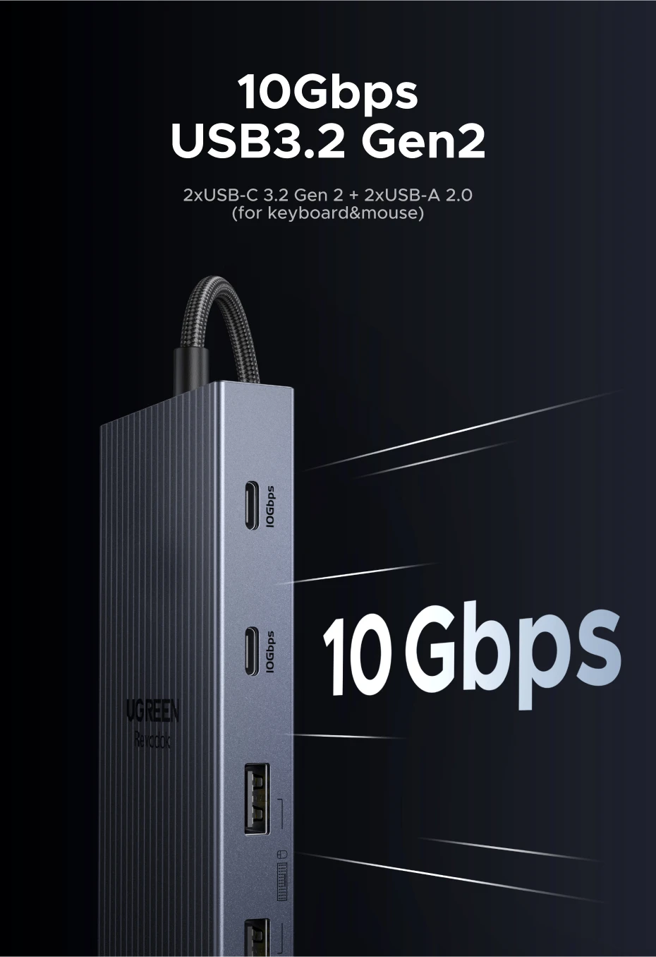 UGREEN 12-in-1 USB HUB Type-C to 2HDMI 4K120Hz DP USB3.2 10Gbps SD/TF RJ45 PD100W for MacBook Dell HP Laptop Accessories Docking - Image 32