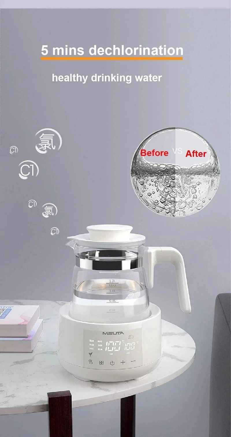 1200ml Smart Constant Temperature Milk Regulator Glass Kettle Baby Milk Powder Electric Kettle Multifunctional Milk Warmer 220V - Image 16