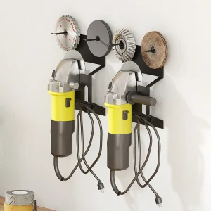 Angle Grinder Wall Storage Mount Metal Wall-Mounted Hanging Shelf Fixed Polishers Holder Stable Storage for Workshop Home Garage