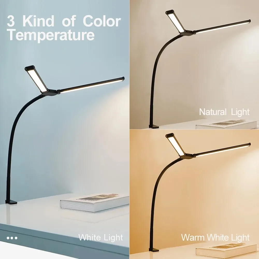 Double Single Head Led Clip Desk Lamp Dimmable Computer Table Lamps Monitor Light Architect Table Lamp for Office Reading Lights - Image 15