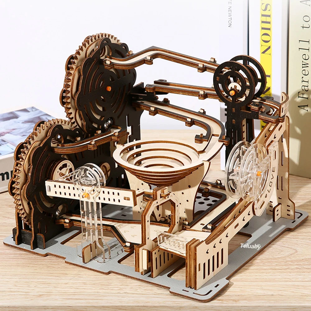 3D Wooden Puzzle Building Model Kit Electric Motorized Marble Run STEM Educational Construction Toys for Kids Adults Gifts - Image 16