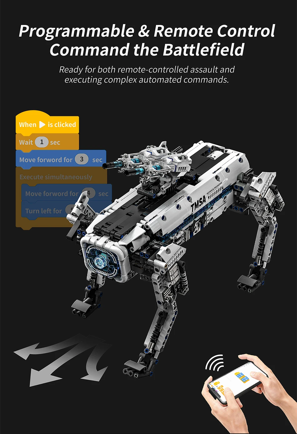 Technical STEM Programming Robot War Dog Building Blocks City Remote Control Motor Robot MOC Bricks Education Toys Children Gift - Image 14