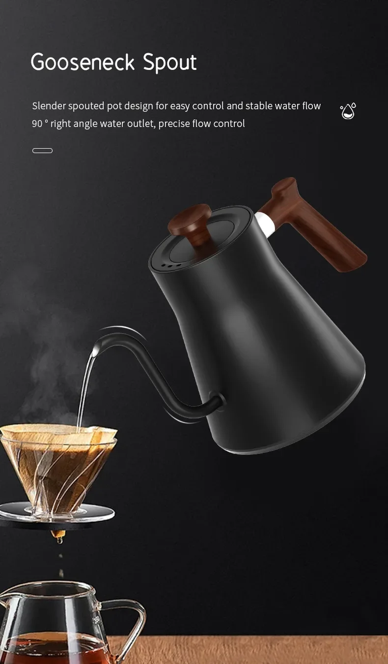 Electric Gooseneck Kettle 900ML Hand Brew Coffee Pot Smart Teapot Temperature Control Pot Rapid Heating Kettle 110v/220v - Image 11