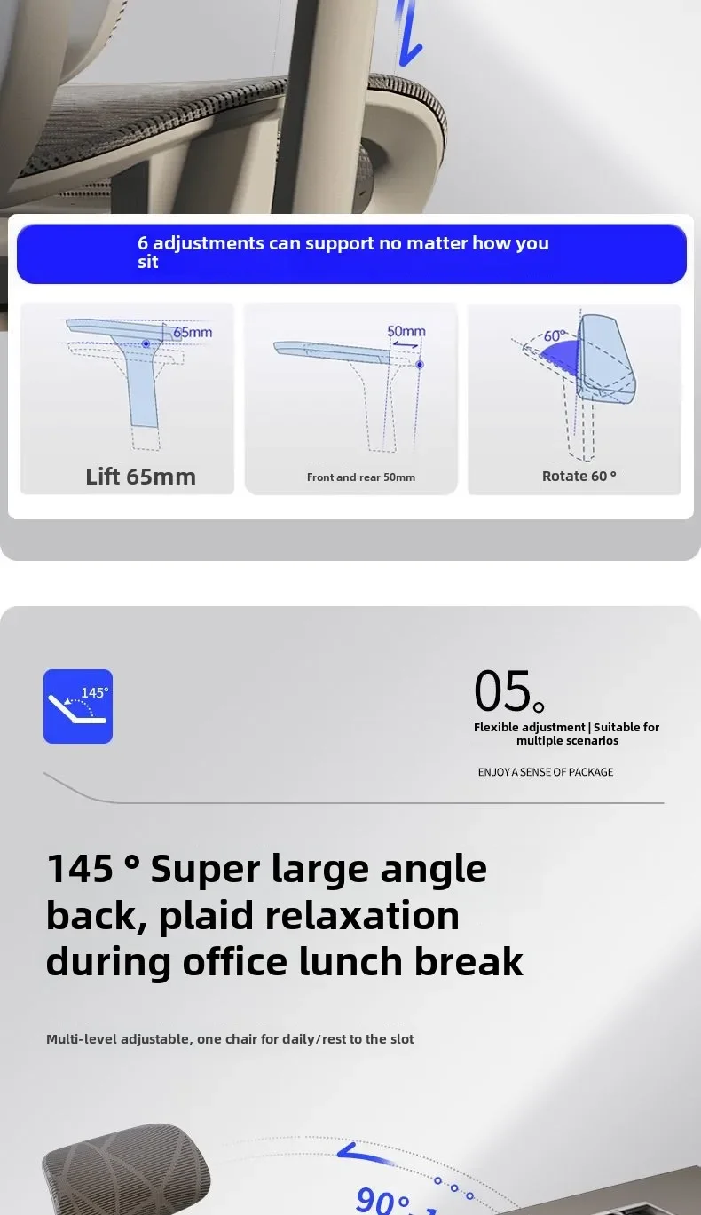 Office chair, ergonomic waist protection chair, comfortable e-sports leisure computer chair - Image 25