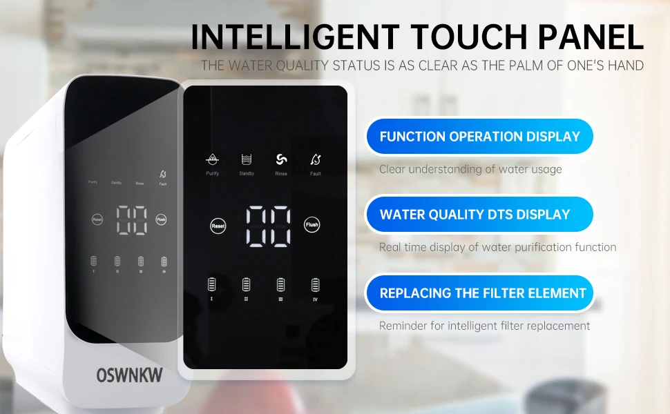 OSWNKW 600GPD High Flow Tankless RO System, Reduce TDS, 1:2Drain Ratio, Mineralized, UV Light, Compact Under Sink Water Purifier - Image 10