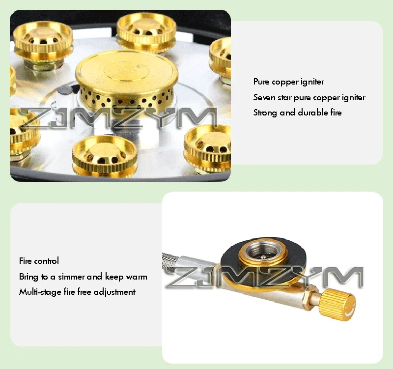 9Core Anti-Wind Gas Stove 21000W High-Power Tourist Camping Burner Adjustable Firepower Stove Electronic Ignition Cassette Stove - Image 20