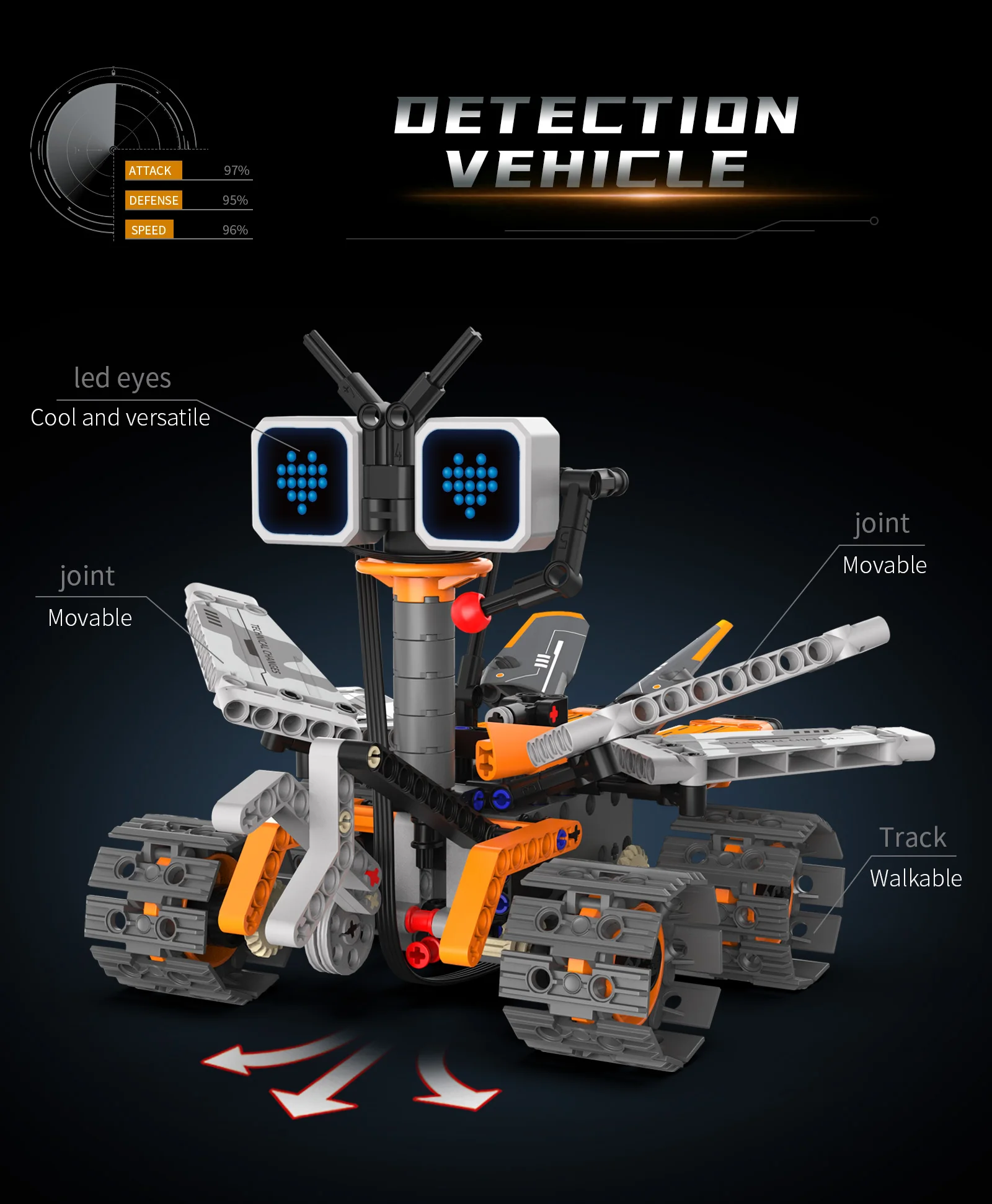 Digital display 5-in-1 transformable robot model assembly, remote control robot building blocks toy, children's toy gift - Image 31