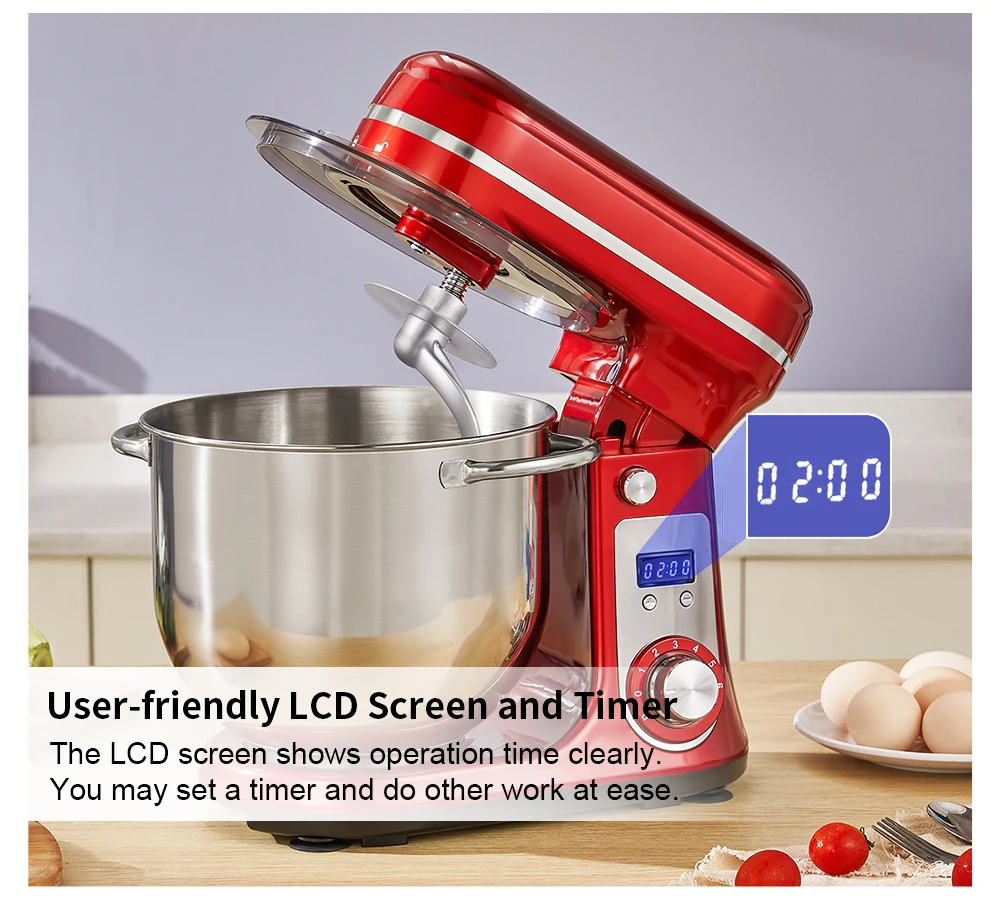 BioloMix Kitchen Food Stand Mixer, Blender, Quiet Motor, Cream Egg Whisk, Whip Dough Kneader, 6-Speed, 1200 W, 6 L, DC - Image 19