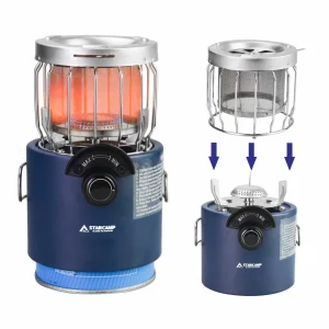 STARCAMP 2000W Outdoor Camping Backpacking Hiking and Picnic Mini Gas Heater & Stove 2 IN 1