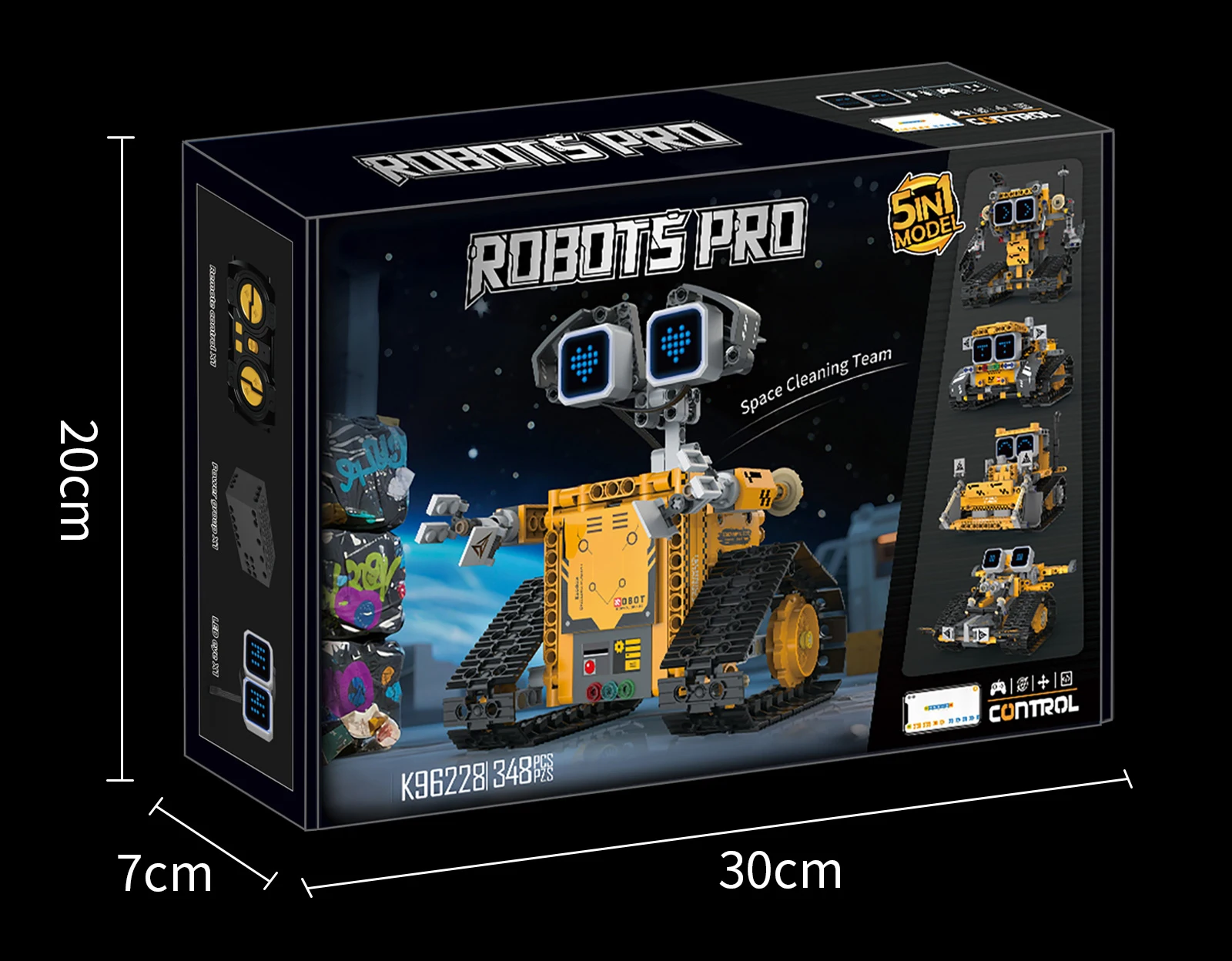 Digital display 5-in-1 transformable robot model assembly, remote control robot building blocks toy, children's toy gift - Image 26