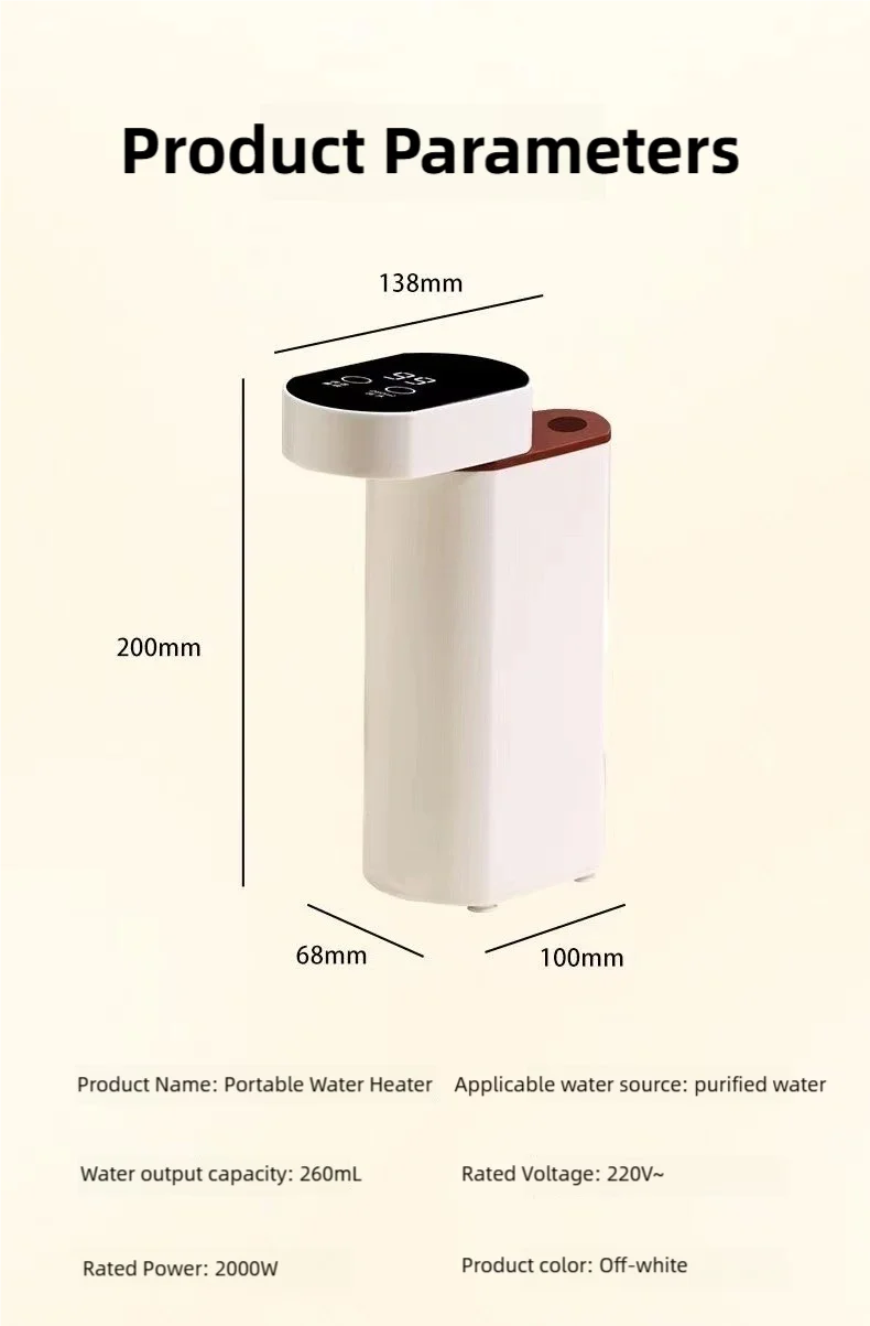 2000W Instant-Heat Water Dispenser 3-Second Rapid Heating Compatible with Mineral Water/Bottled Water Portable Water Dispenser - Image 26